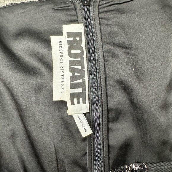 Rotate Birger Christensen Sequin Embellished Puff sleeve Black mini 10 US - Picture 12 of 14